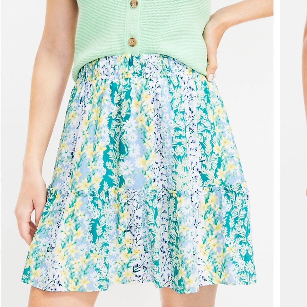 NWT Loft floral flouncy skirt